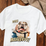 Camiseta Cómic moderno Mascota simple Personalizado Grunge<br><div class="desc">Este diseño sencillo y clásico está compuesto por tipografía de la síspera y añada una foto personalizado de su mascota.</div>
