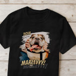 Camiseta Cómic moderno simple Personalizado Grunge Guay Fot<br><div class="desc">Este diseño sencillo y clásico está compuesto por tipografía de la síspera y añada una foto personalizado de su mascota.</div>