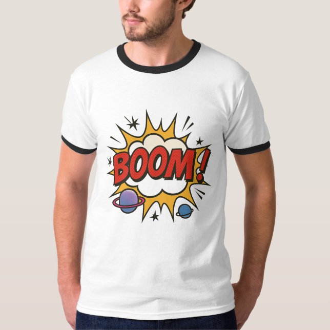Camiseta Comic Style T-Shirt – Retro Pop Art Explosion Tee (Anverso)