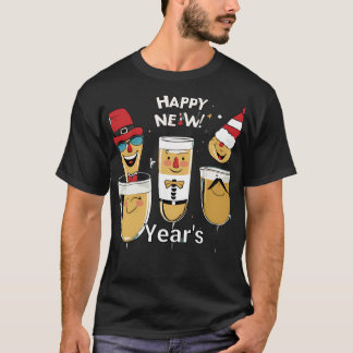 Camiseta Comical celebración de Año Nuevo