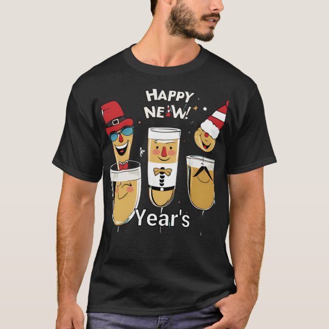 Camiseta Comical celebración de Año Nuevo (Anverso)