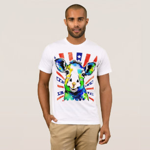 Camiseta Cómicas ovejas coloreadas con acuarela divertida