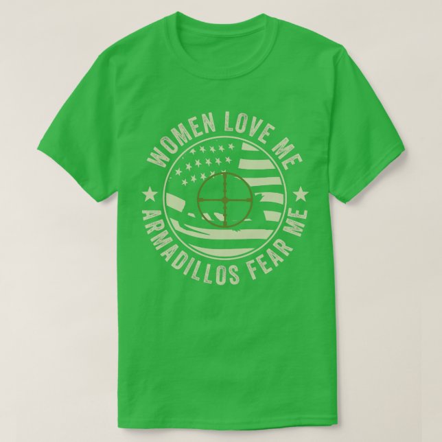 Camiseta Cómico Armadillo Hunter Armadillos me teme (Diseño del anverso)