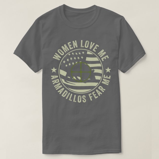 Camiseta Cómico Armadillo Hunter Armadillos me teme (Diseño del anverso)
