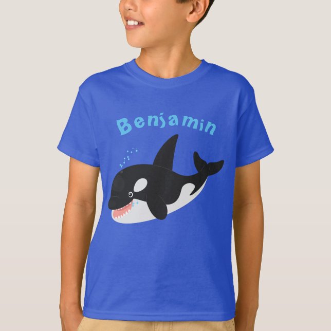 Camiseta Cómico asesino ballena orca personalizado lindo il (Anverso)