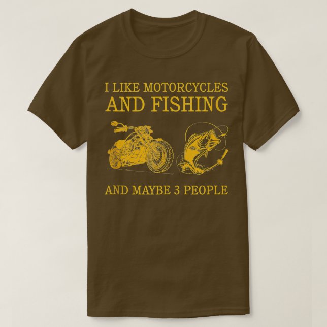 Camiseta Cómico Cómico Me Gusta La Pesca En Motocicleta Tal (Diseño del anverso)