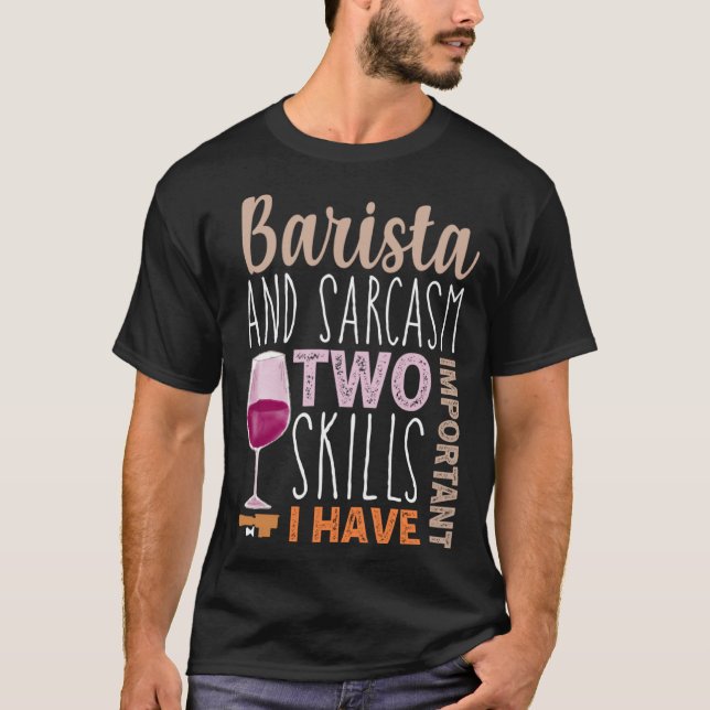 Camiseta Cómico gracioso Coffee Wine cito Barista fresco Co (Anverso)