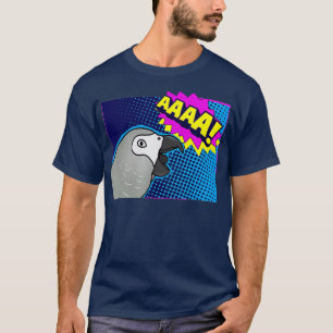 Camiseta Cómico gris africano gracioso grita pájaro loro