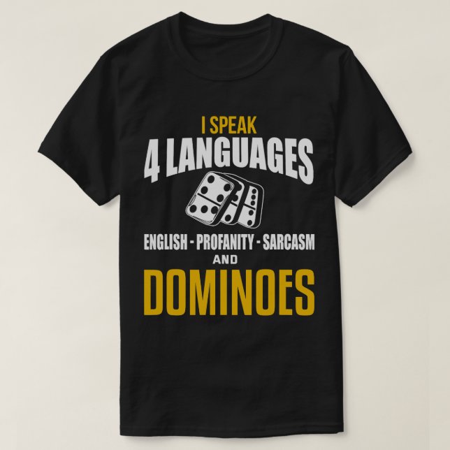 Camiseta Cómico juego sarcástico de 'Dominoes Play' (Diseño del anverso)