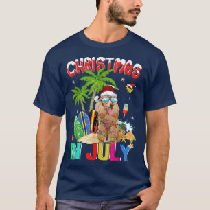 Camiseta Cómico perro caniche en Santa Hat Navidades de gaf