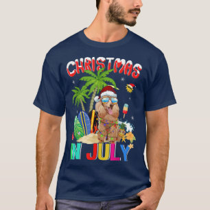 Camiseta Cómico perro caniche en Santa Hat Navidades de gaf