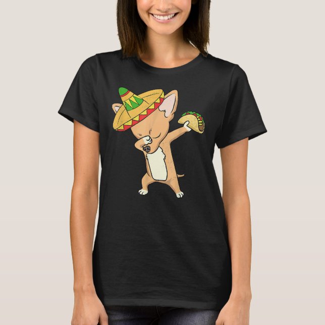 Camiseta Cómico perro mexicano de Chihuahua Taco Dabbing Ci (Anverso)