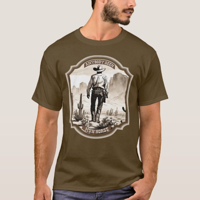 Camiseta Cómico y estoico vaquero americano occidental perd (Anverso)