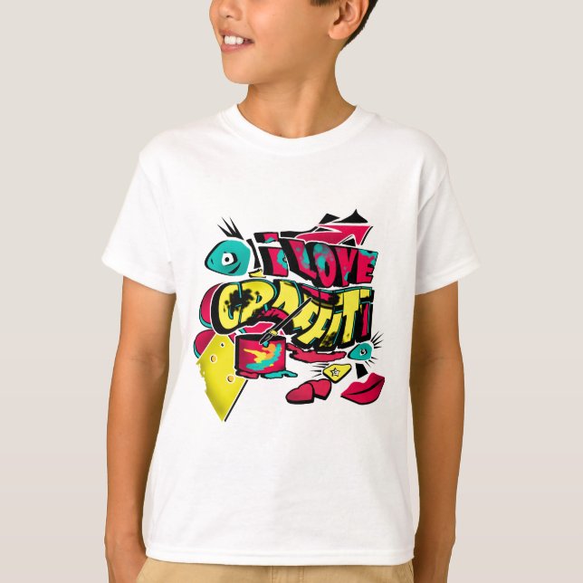 Camiseta Comics abstractos estilo graffiti texto grunge urb (Anverso)
