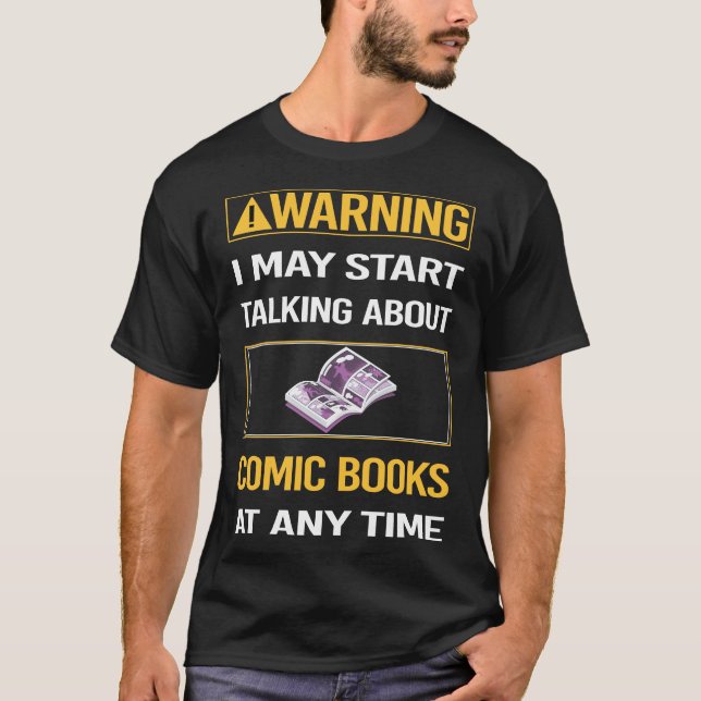 Camiseta Cómics de cómics de advertencia divertida (Anverso)
