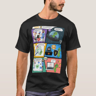 Camiseta Cómics negros Greenie Protector de IA Hombre Camis