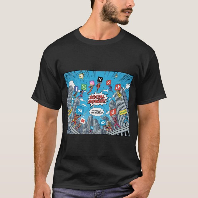 Camiseta Comics Social Media (Anverso)