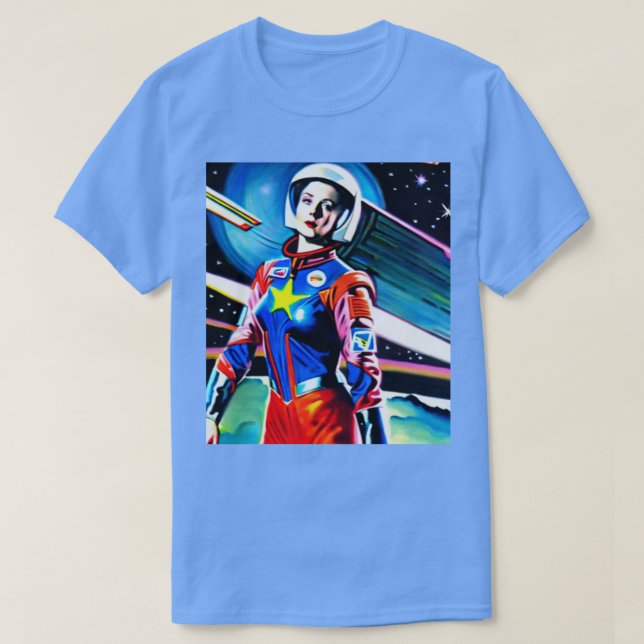 Camiseta Comics Spacegirl retro estética 2 (Diseño del anverso)