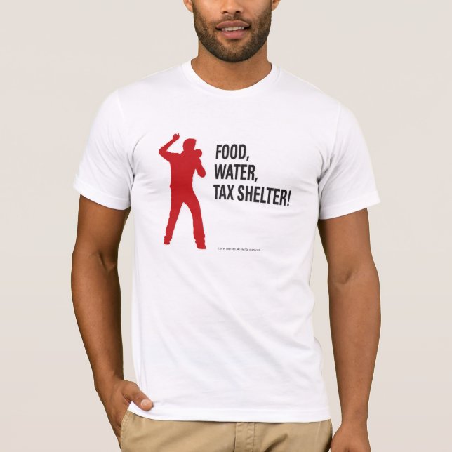 Camiseta ¡Comida, agua, protección fiscal! (Anverso)
