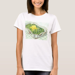 Camiseta Comida antigua, cazuela de judías verdes con mante