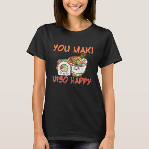 Camiseta Comida asiática Ramen Nigiri Sashimi Maki Gracioso
