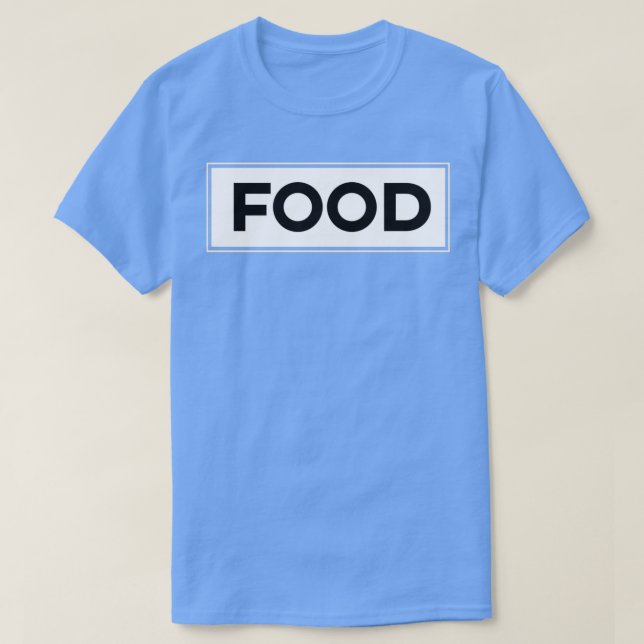 Camiseta Comida blanca sobre negro (Diseño del anverso)
