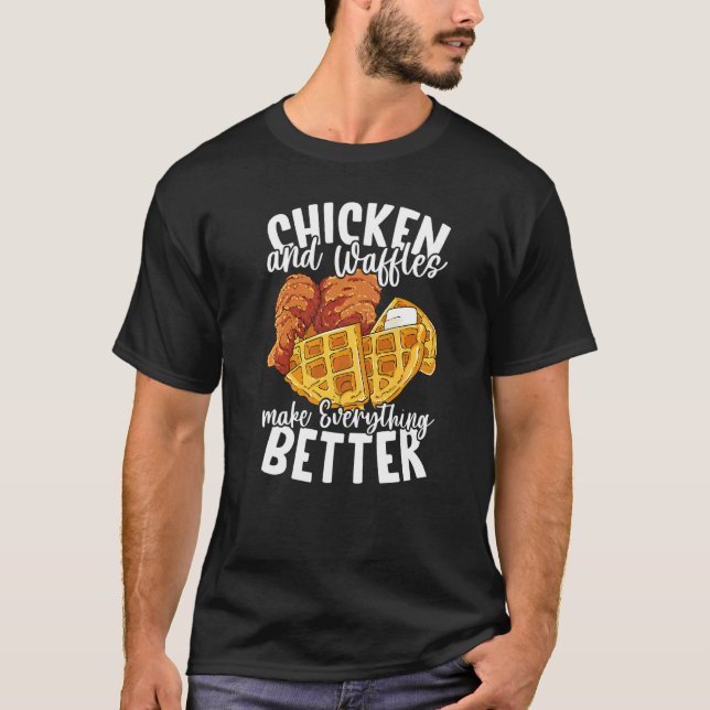 Camiseta Comida Brunch De Pollo Y Waffles (Anverso)