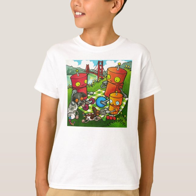Camiseta Comida campestre del robot (Anverso)