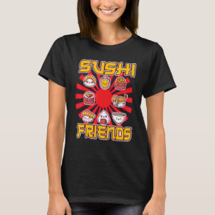 Camiseta Comida Daikon Nori Salsa de soja Asiático Sashimi