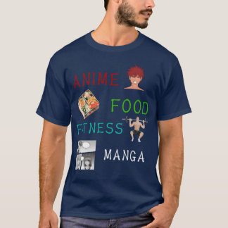 Camiseta Comida de Anime Fitness Manga Kawaii Fan de Anime