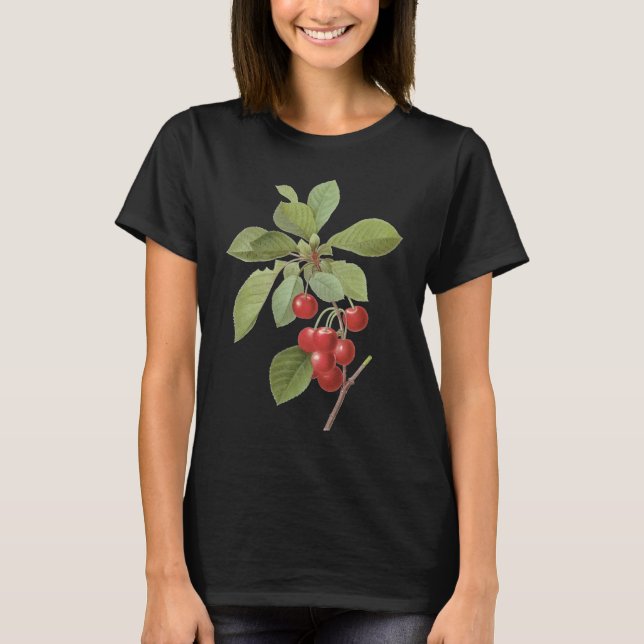 Camiseta Comida de cerezo de fruta de época, cerezas por re (Anverso)