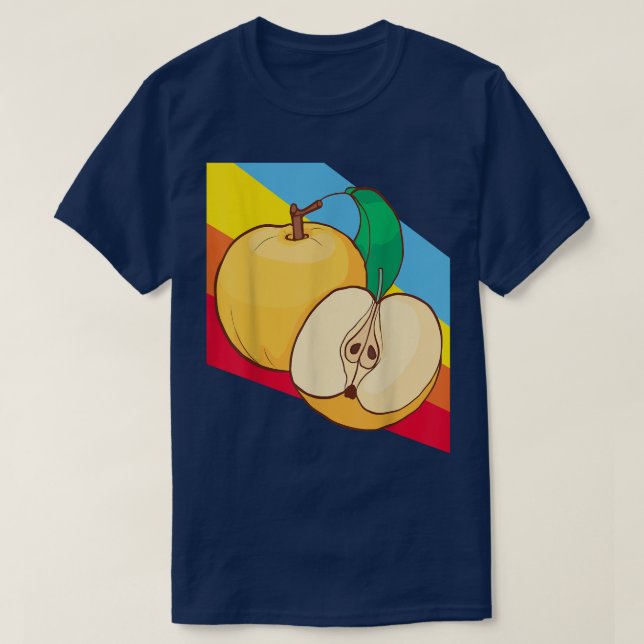 Camiseta Comida de fruta amarilla de Apple Vegetarian (Diseño del anverso)