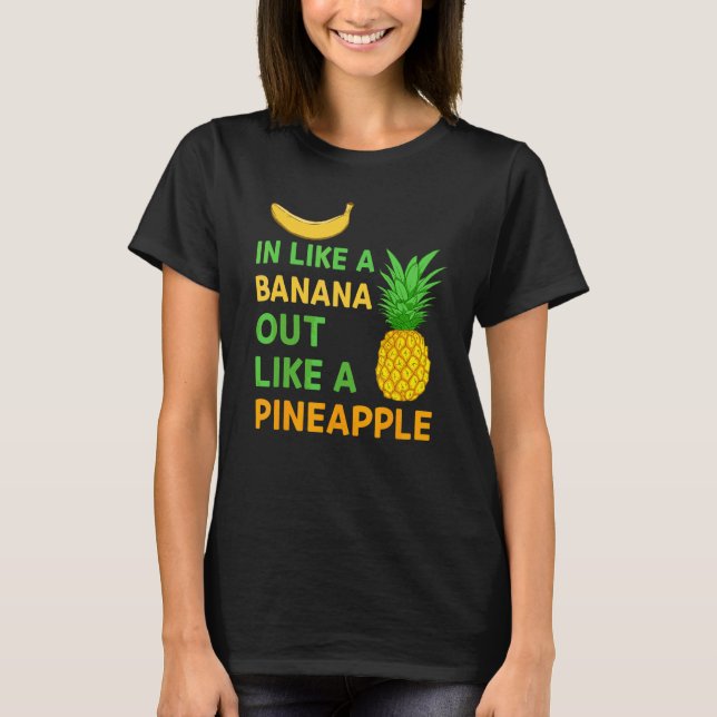 Camiseta Comida de fruta de la piña de plátano (Anverso)