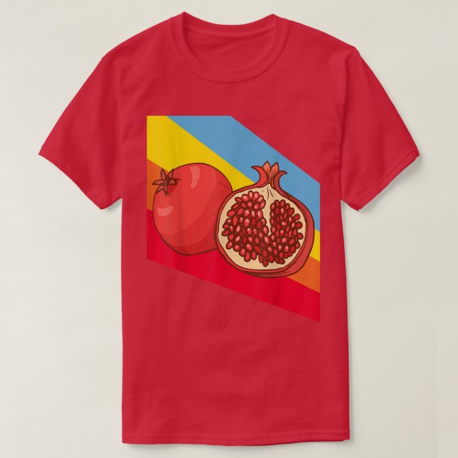 Camiseta Comida de fruta granada Vegetariana (Diseño del anverso)