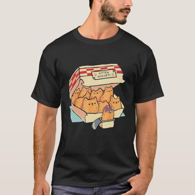 Camiseta Comida de pepitas de gatito divertida caja de past (Anverso)