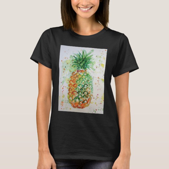 Camiseta Comida de piña fruta Naranja de arte tropical Lime (Anverso)