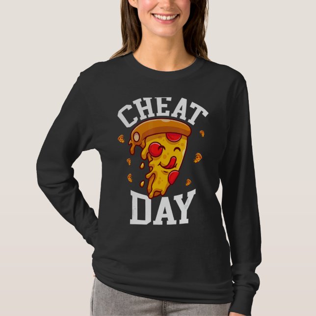 Camiseta Comida De Pizza Cheat Para El Día Del Cheat (Anverso)