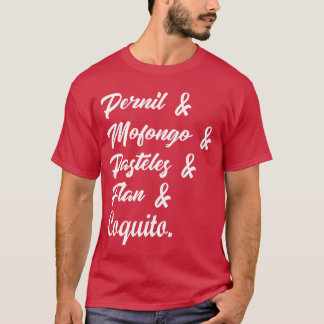 Camiseta Comida de Puerto Rico Pernil Mofongo Pasteles Coqu