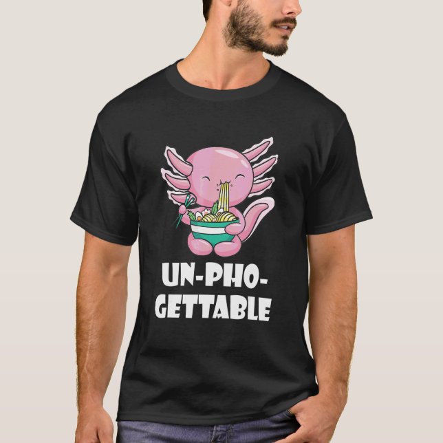 Camiseta Comida de Pun Axolotl Pho Tazón Comida Asiática Ph (Anverso)