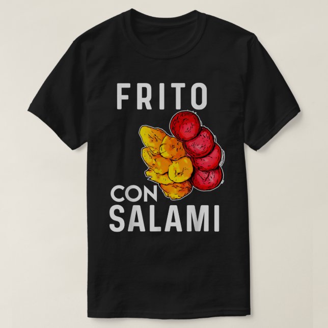 Camiseta Comida de República Dominicana Frito Con Salami Pl (Diseño del anverso)
