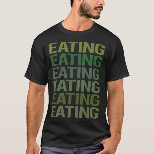 Camiseta Comida de texto verde (Anverso)
