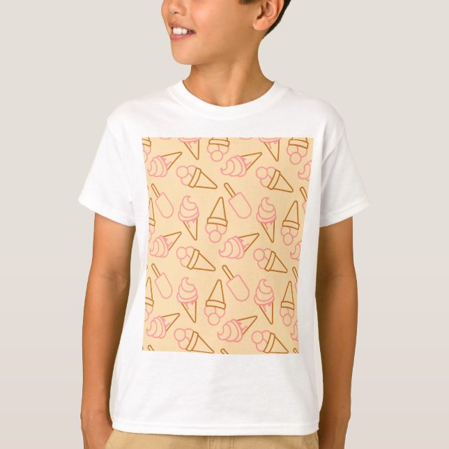 Camiseta Comida de verano con contornos de helado de contor (Anverso)