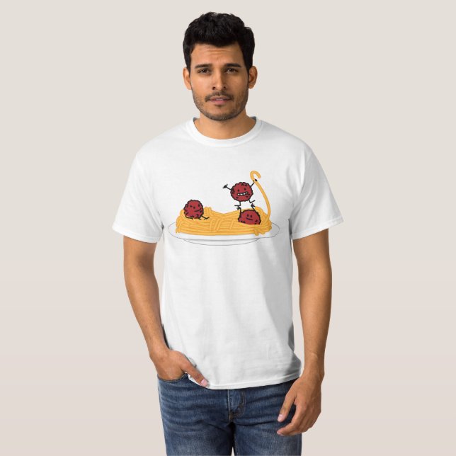 Camiseta Comida del italiano de los tallarines de las (Anverso completo)