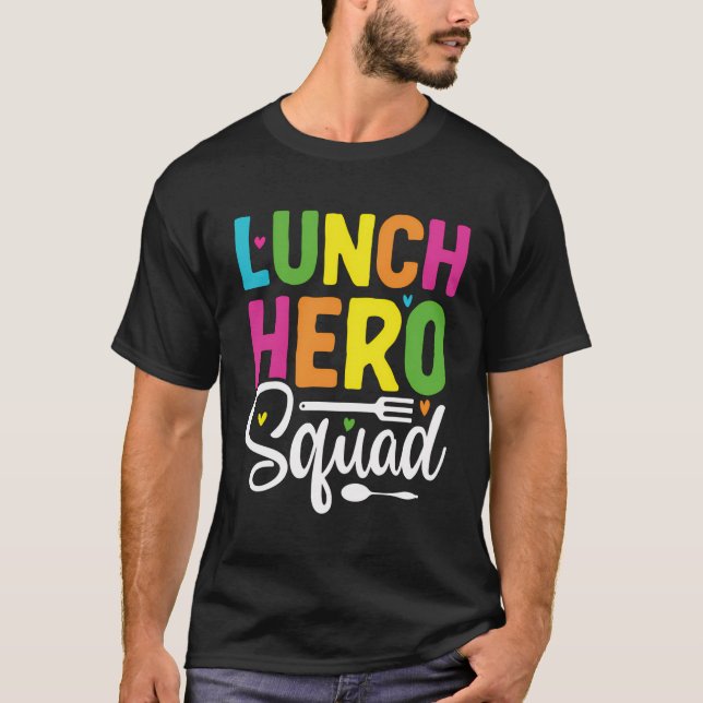 Camiseta Comida divertida de los héroes de la escuela de qu (Anverso)