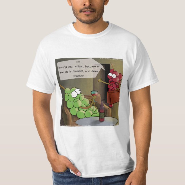 Camiseta Comida divertida de uva, cómico de vino y matrimon (Anverso)