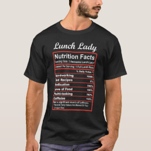Camiseta Comida divertida Lady Nutrición Hechos Escuela Caf