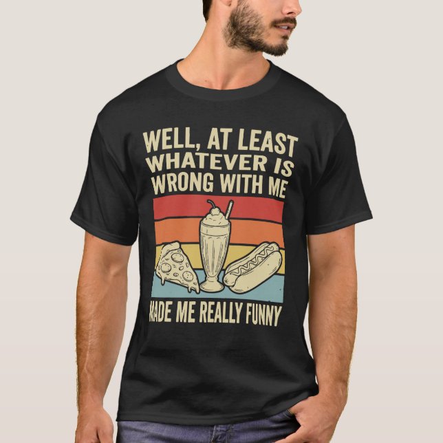 Camiseta Comida Divertida Retro Batido Pizza Perro Caliente (Anverso)
