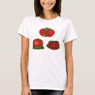 Camiseta Comida, frutas, verduras, tomates de la raza roja