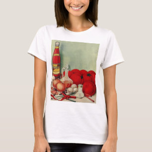 Camiseta Comida Italiana Vintage Tomate Cebolla Pimienta Sa