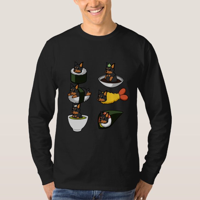 Camiseta Comida japonesa Doberman (Anverso)